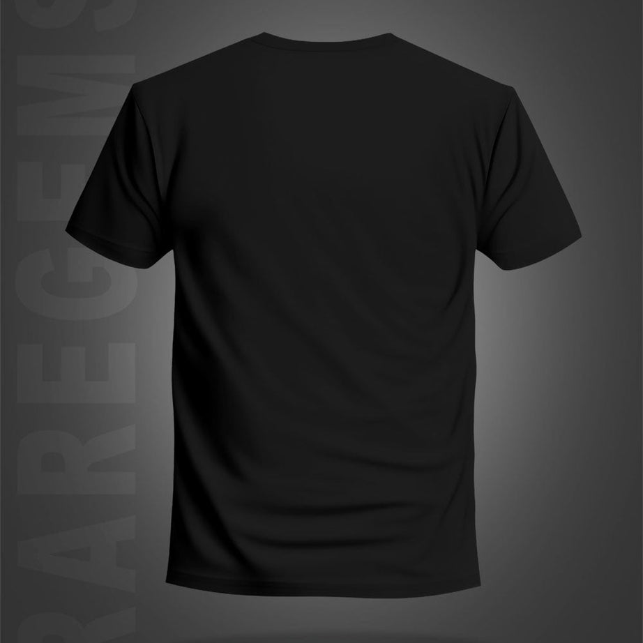 Black Half Sleeve Round Neck Angel Printed Regular T-Shirt