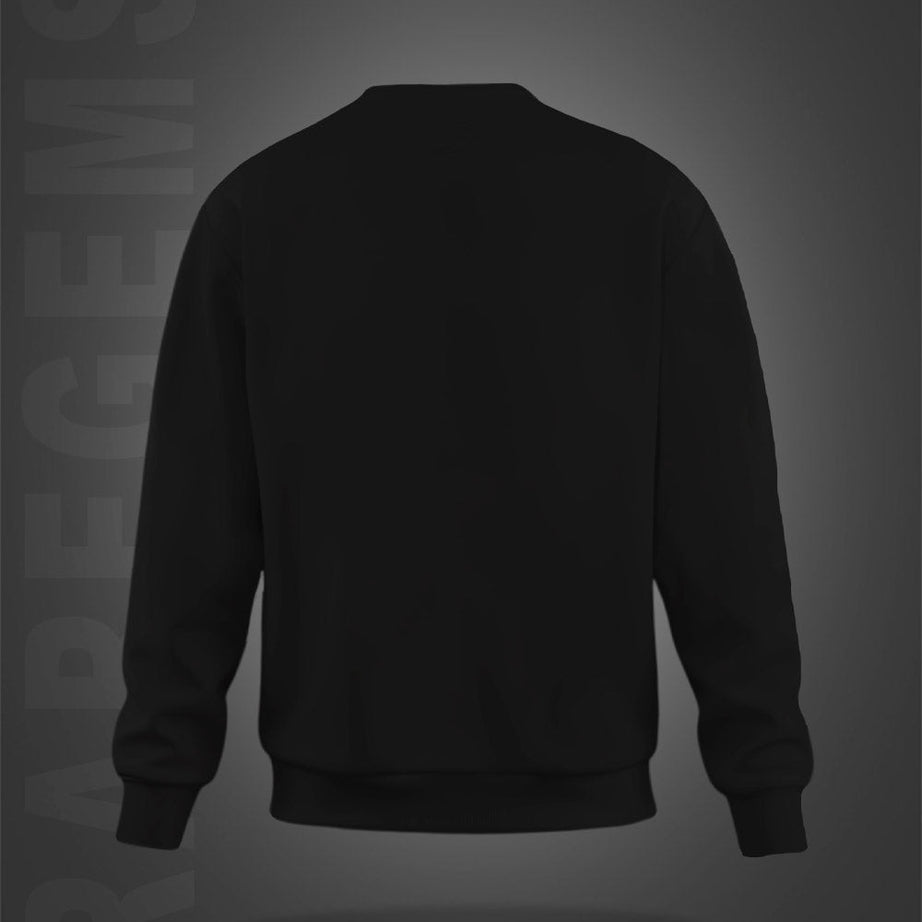 Black Round Neck Angel Printed Sweatshirt