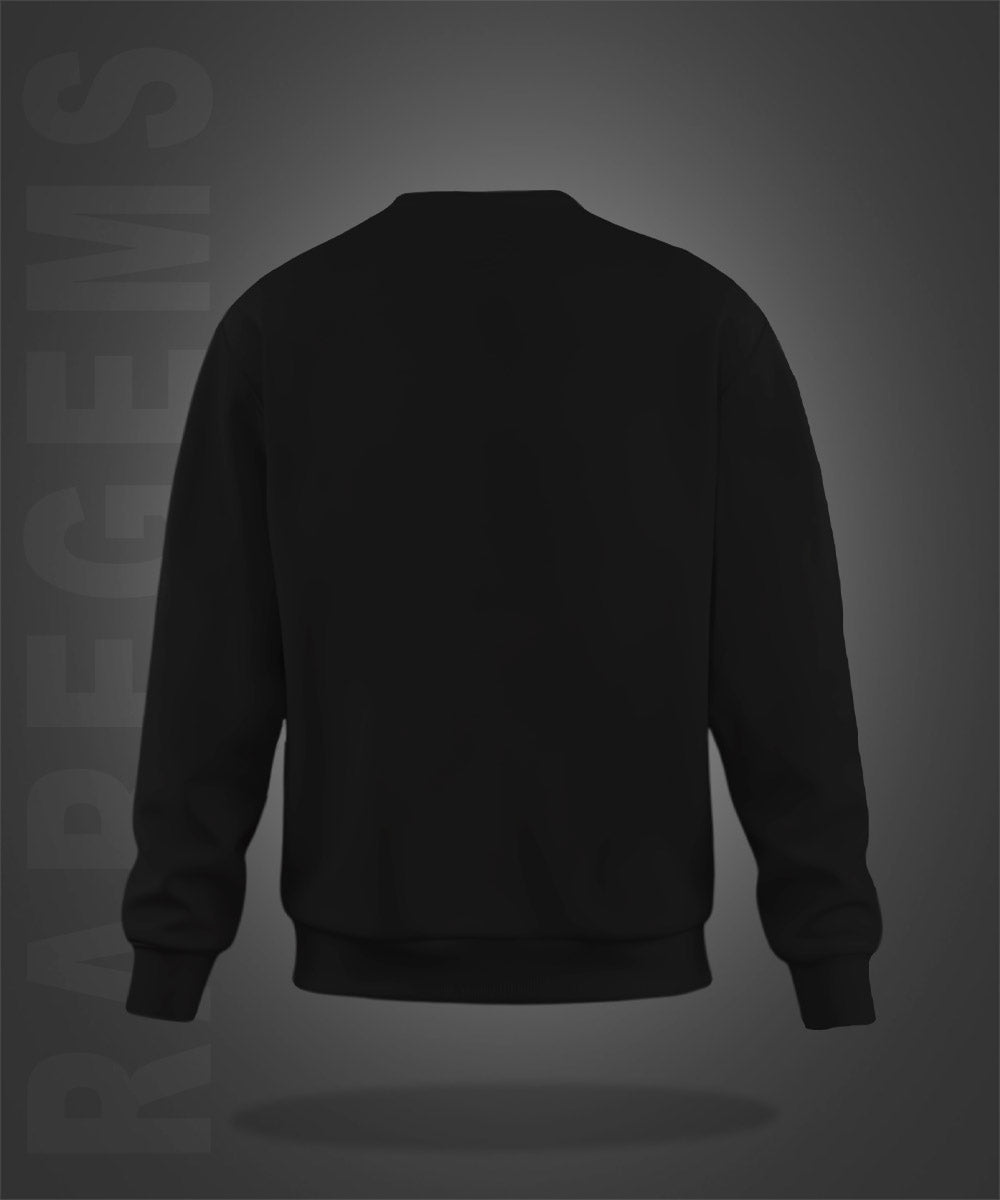 Black Round Neck Angel Printed Sweatshirt