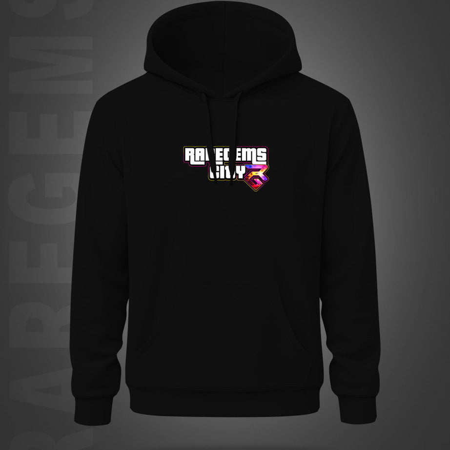 Black Raregems City Printed Regular Hoodie