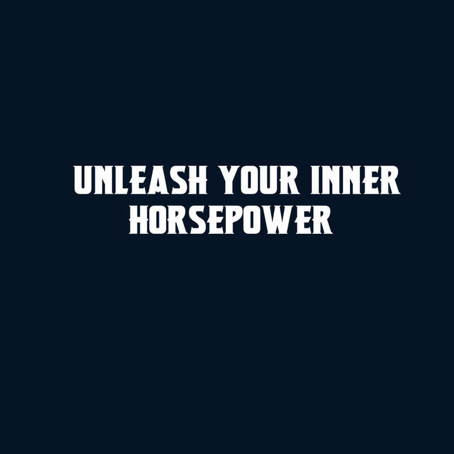 Navy Blue Half Sleeves Round Neck Powerful Horse Printed Oversized T-Shirt