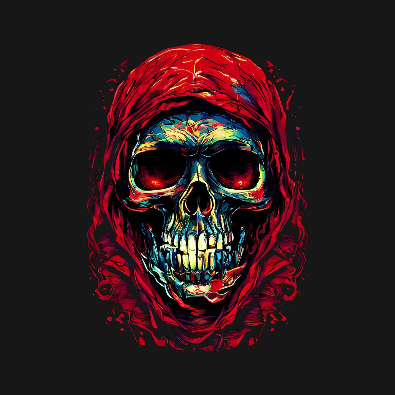 Black Hell Calling Skull Printed Joggers