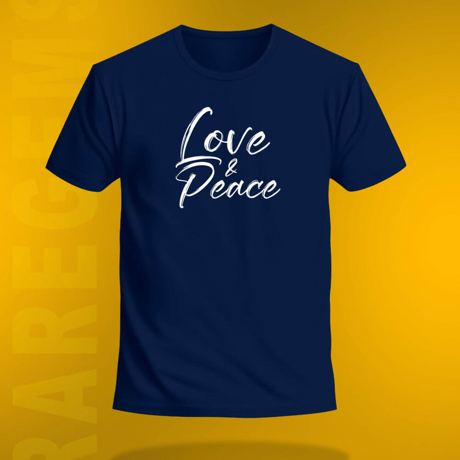 Navy Blue Half Sleeve Dove Love And Peace Printed Regular T-Shirt