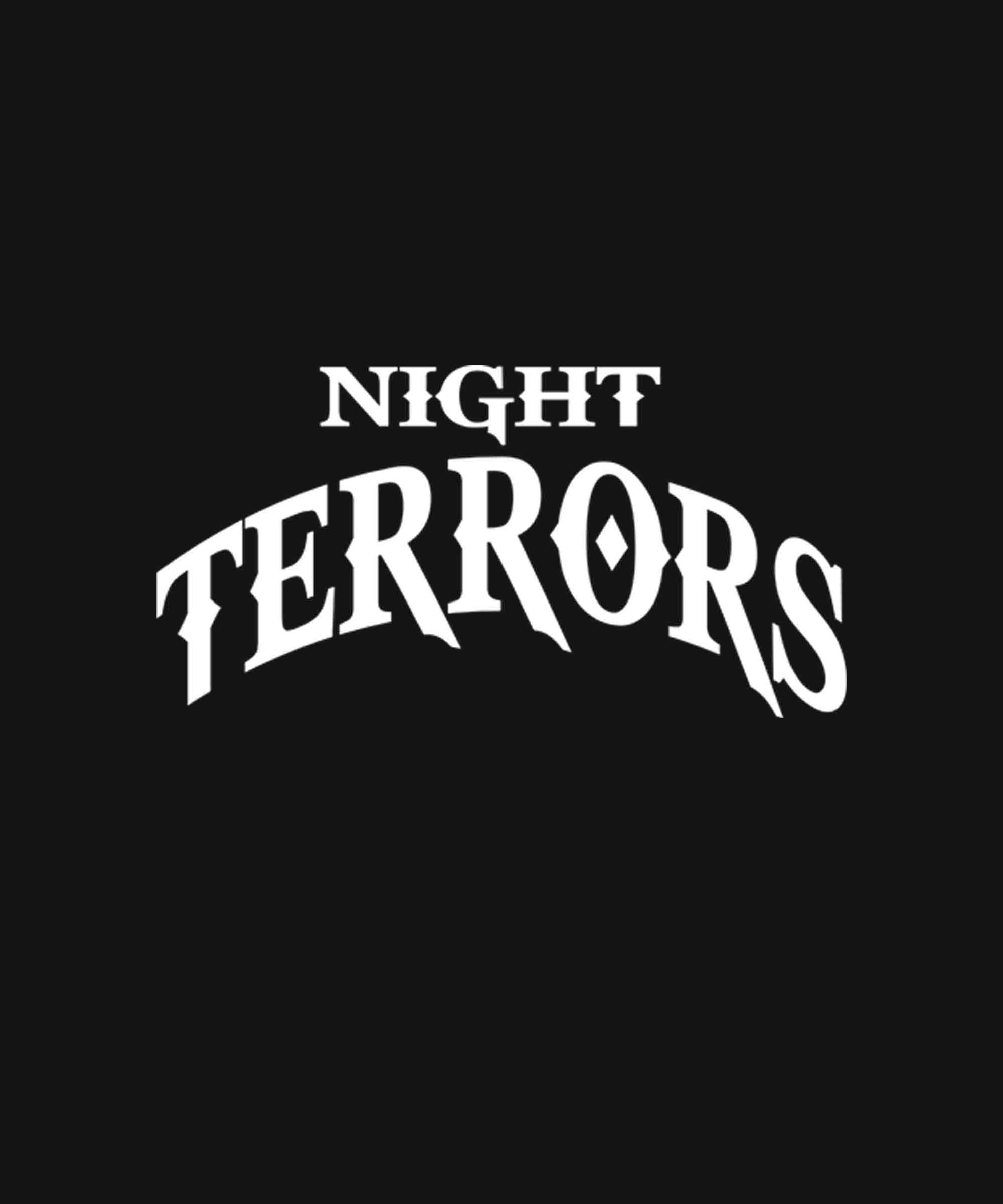 Black Half Sleeves Round Neck Night Terrors Printed Regular T-Shirt