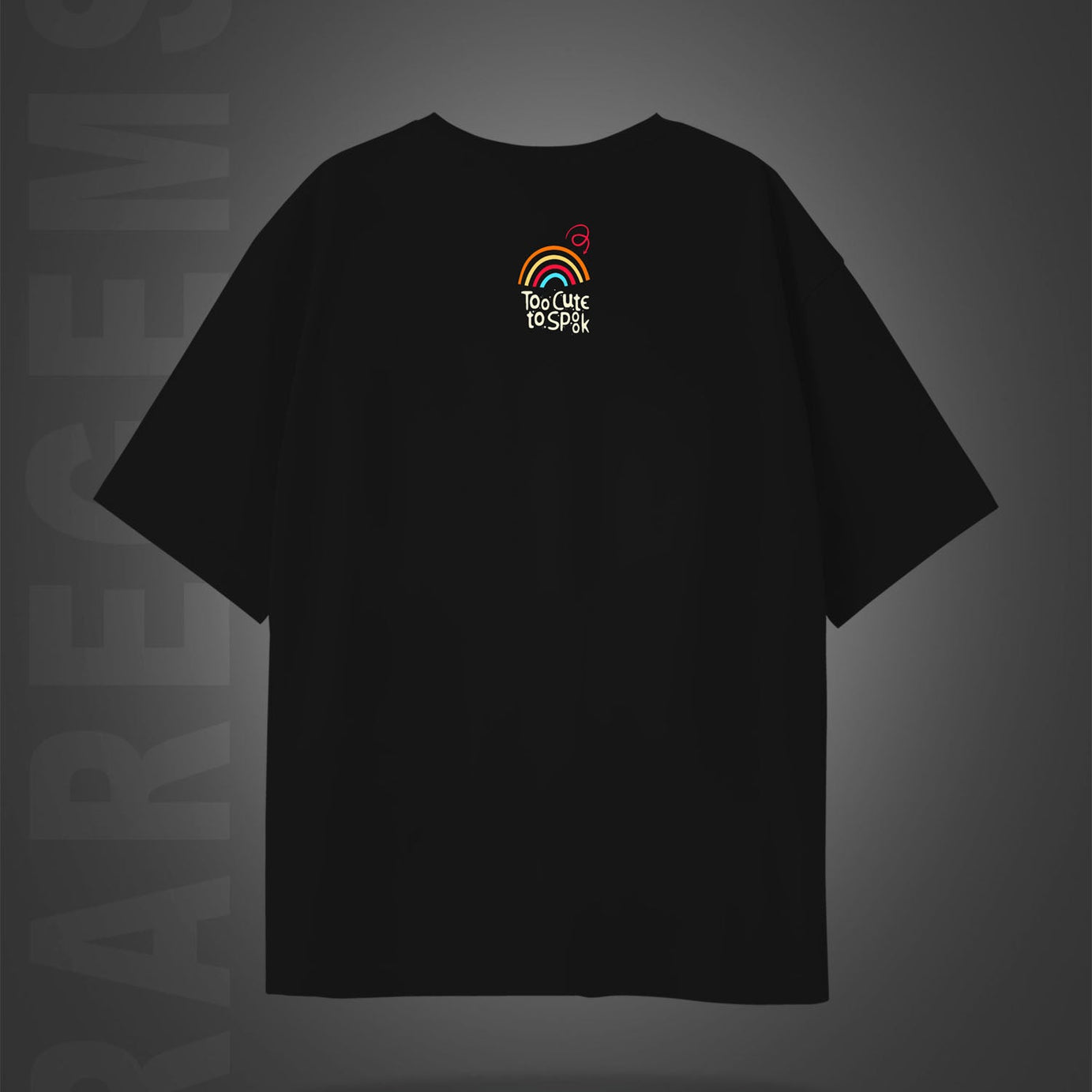 Black Half Sleeves Monster Faces I Trust You Printed Oversized T-Shirt