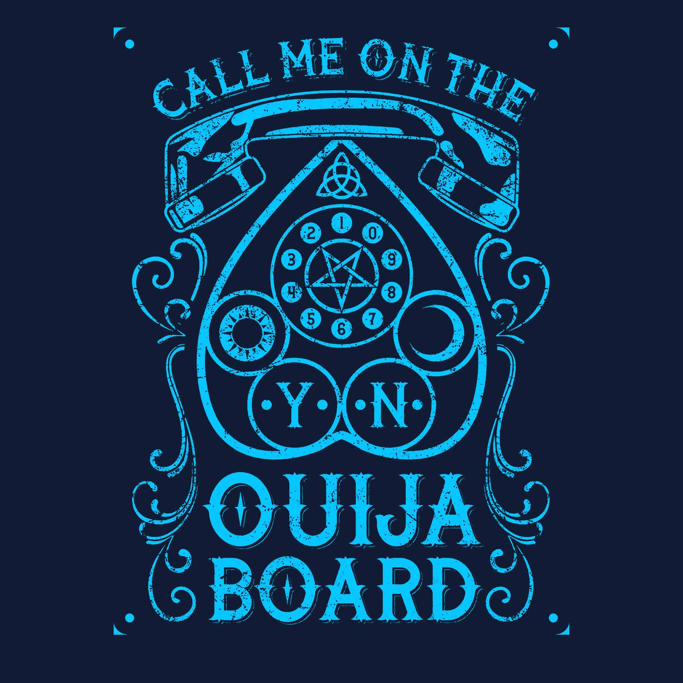 Navy Blue Half Sleeves Round Neck Ouija Board Printed Regular T-Shirt