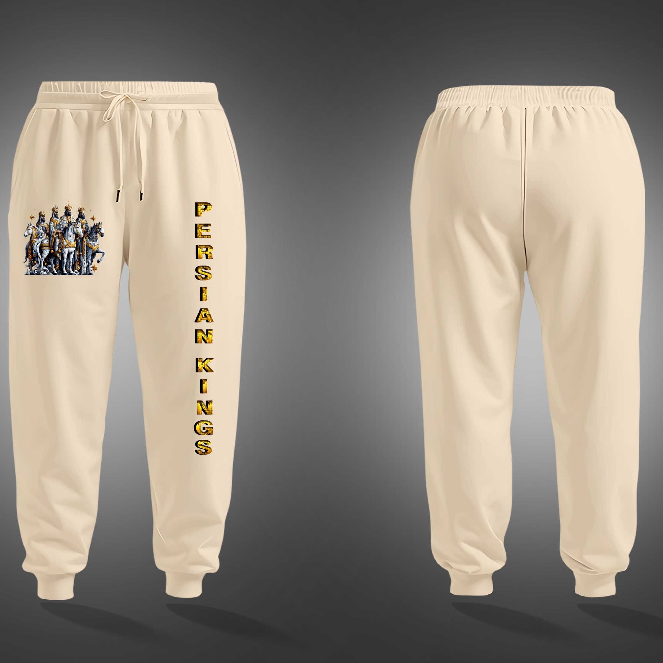 Beige Persian Kings Printed Joggers
