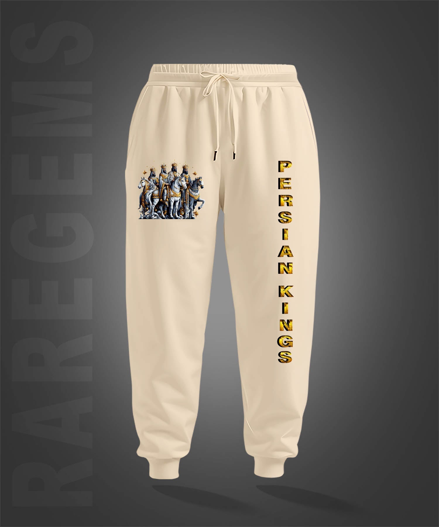 Beige Persian Kings Printed Joggers