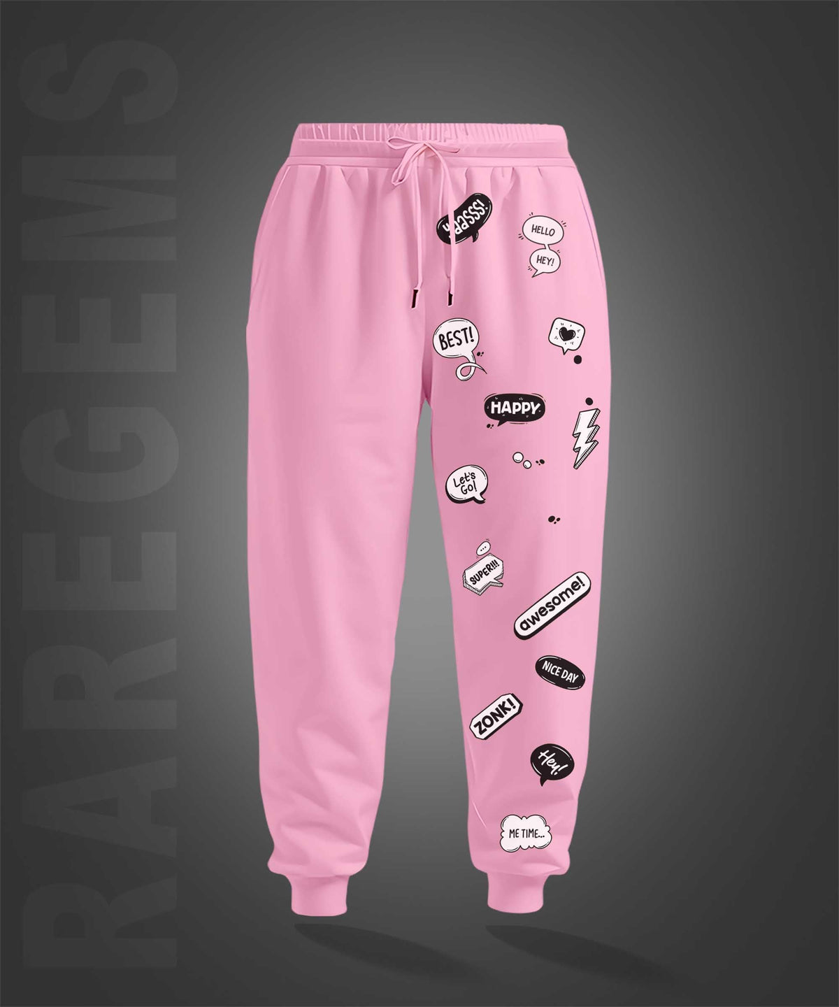 Pink Social Media Slangs Printed Co-Ord Set