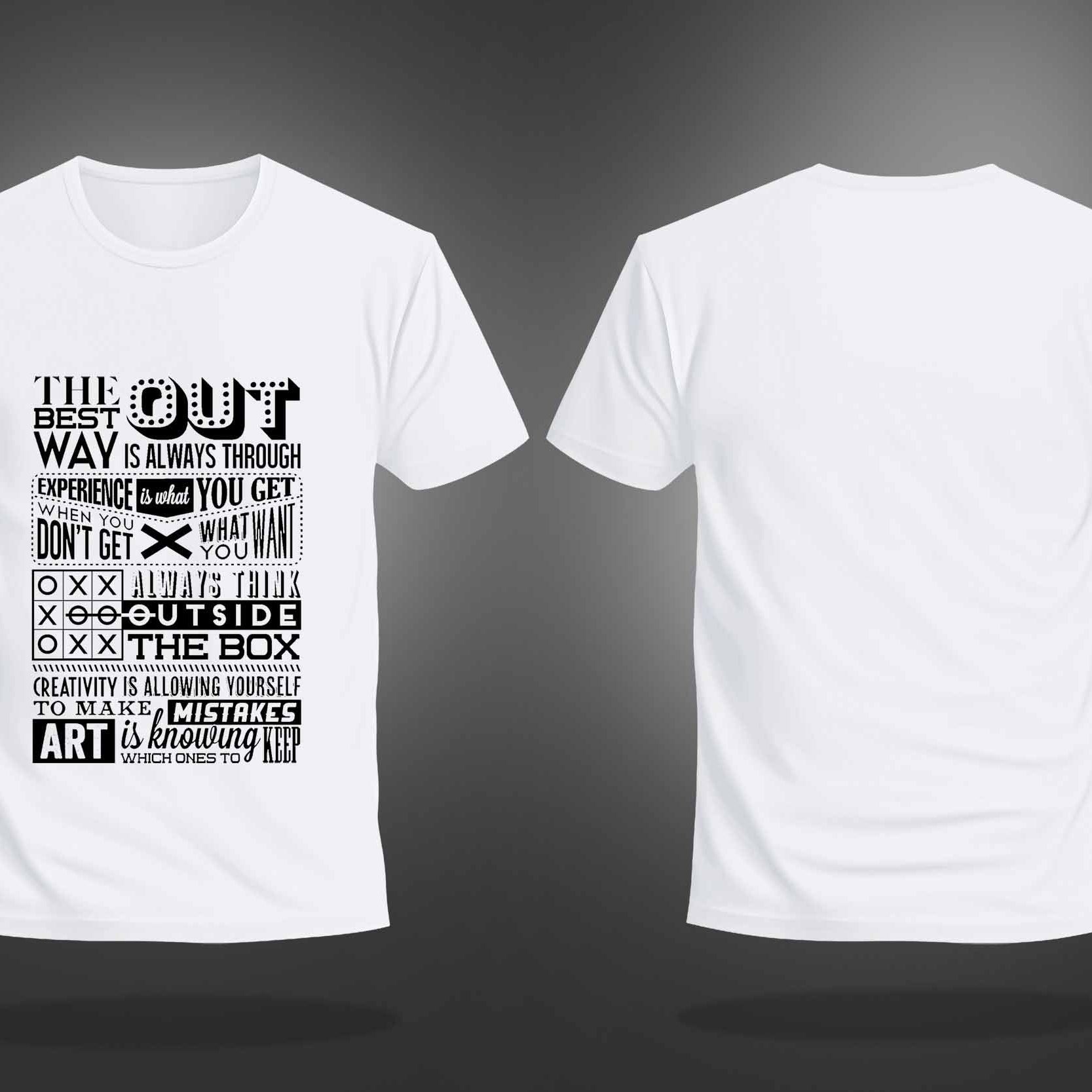 White Half Sleeve Round Neck Inspirational Quotes Printed Regular T-Shirt