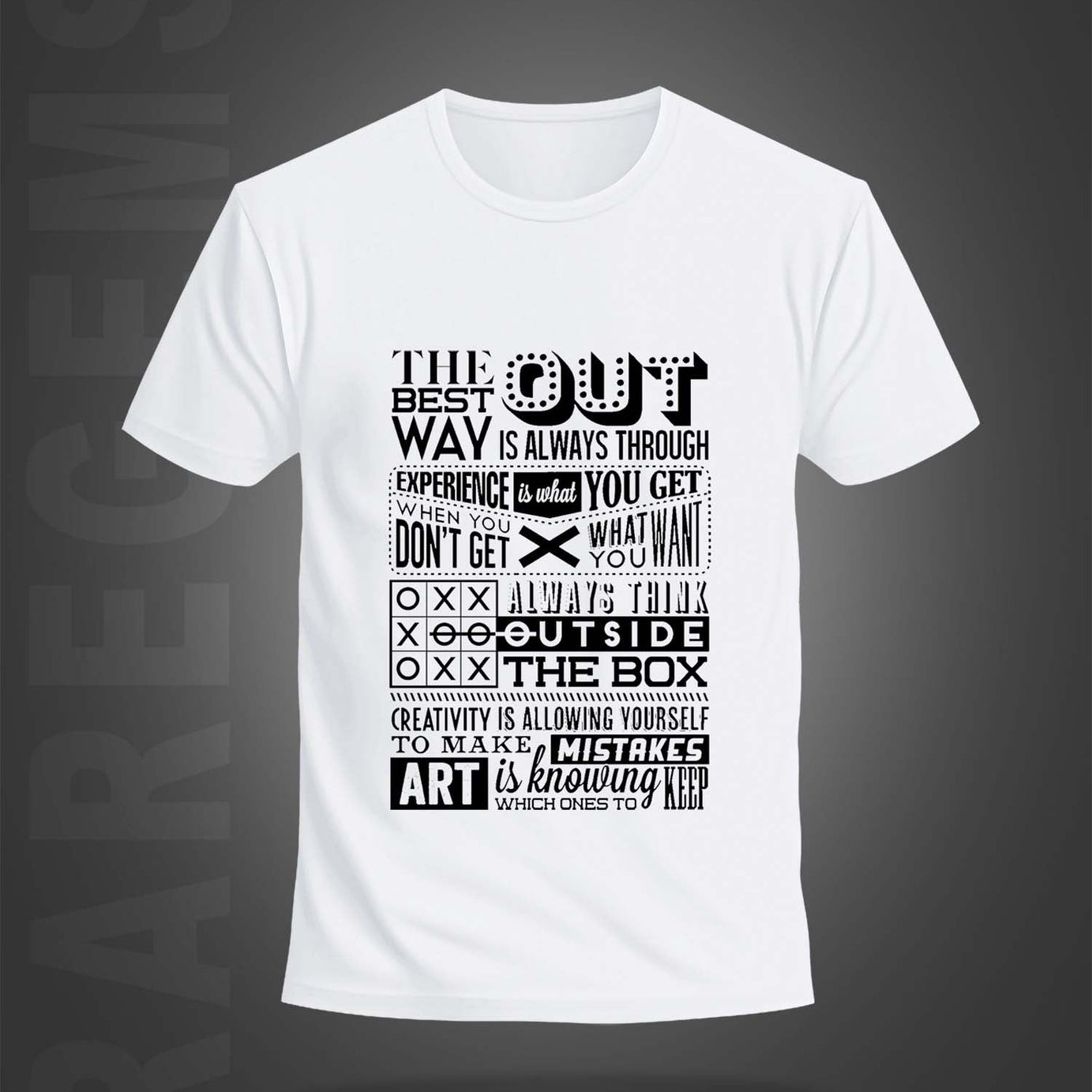 White Half Sleeve Round Neck Inspirational Quotes Printed Regular T-Shirt