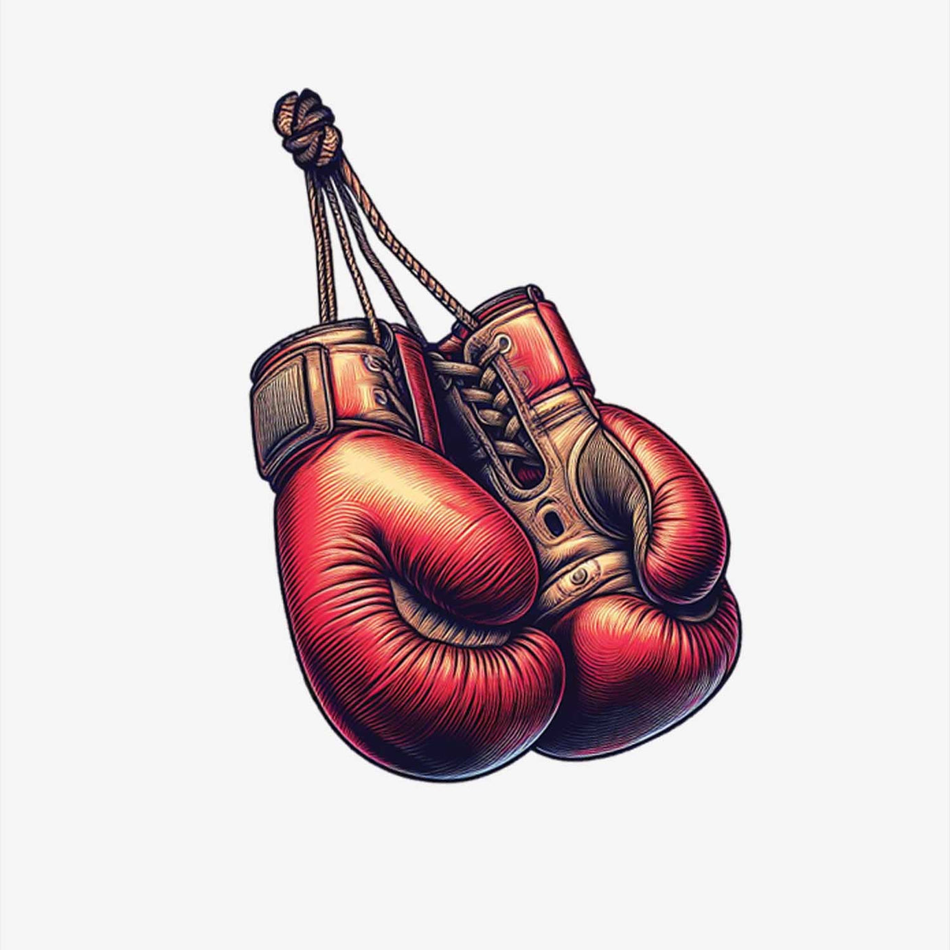 White Boxing Gloves Printed Shorts