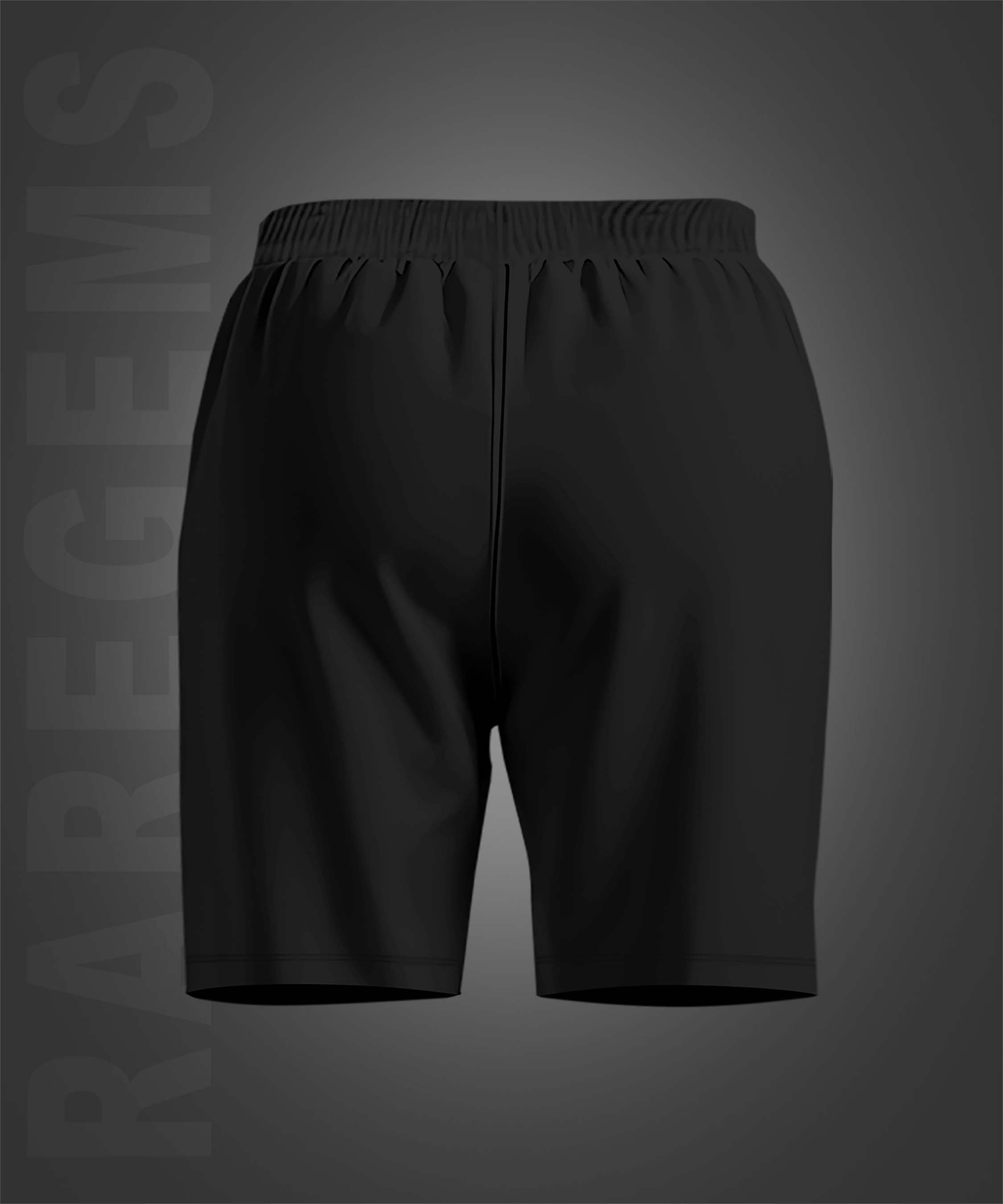 Black Golden Vinyl Tiger Printed Shorts