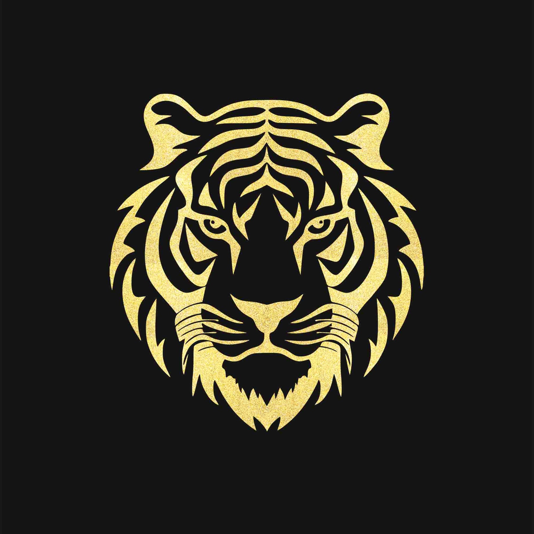 Black Golden Vinyl Tiger Printed Shorts