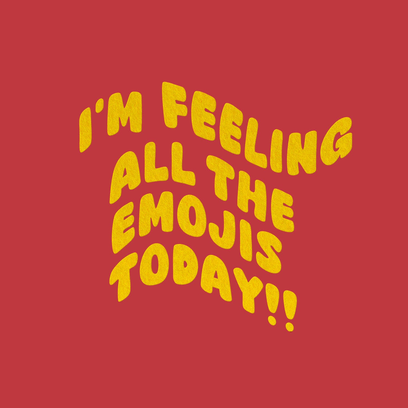 Imperial Red Half Sleeves Emojis Printed Oversized T-Shirt