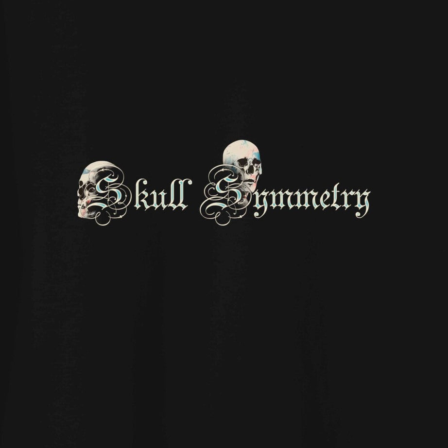Black Half Sleeves Three Skulls Printed Oversized T-Shirt