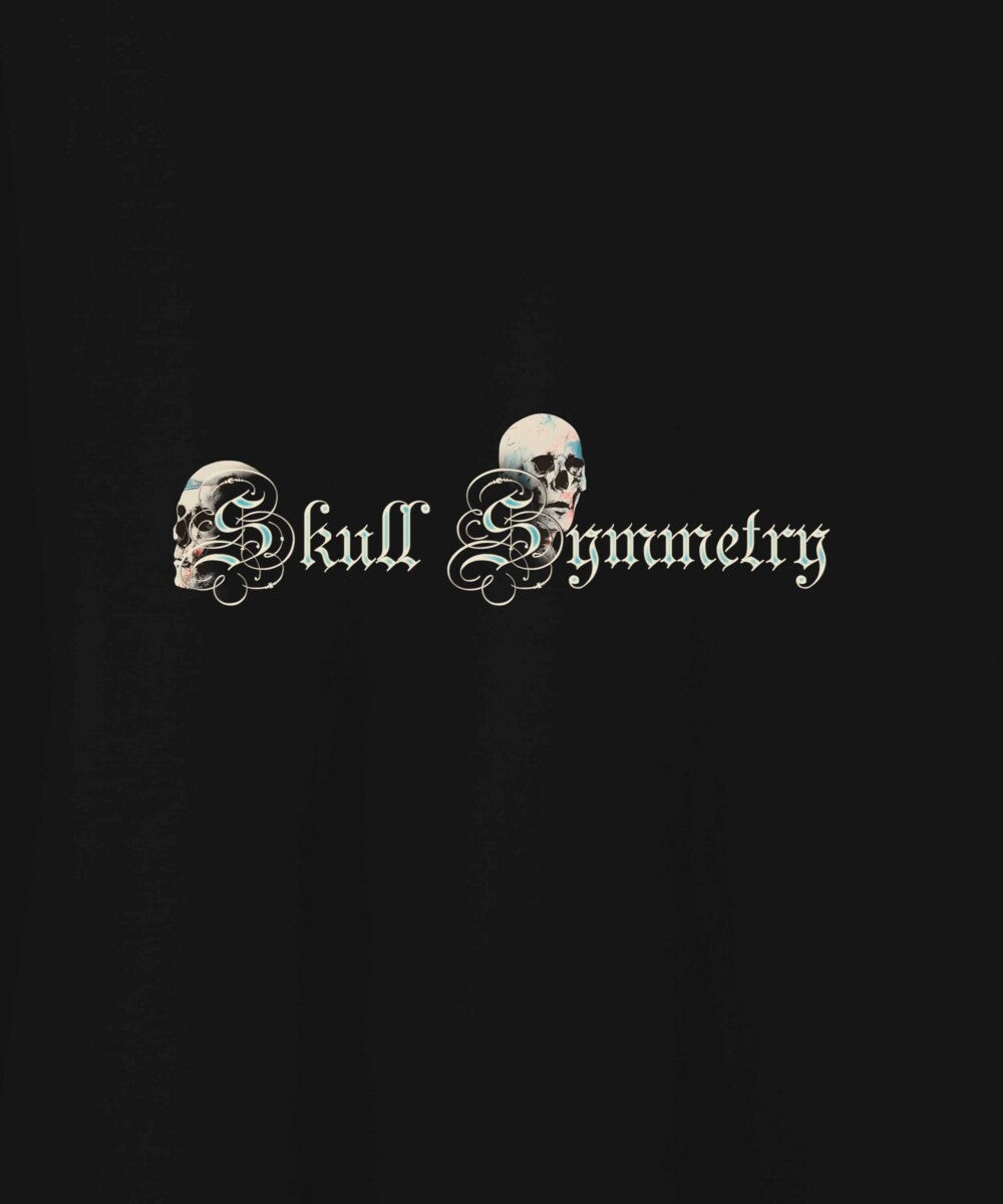 Black Half Sleeves Three Skulls Printed Oversized T-Shirt