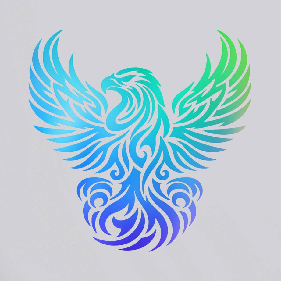 White Half Sleeve Round Neck Rainbow Foil Phoenix Printed Regular T-Shirt