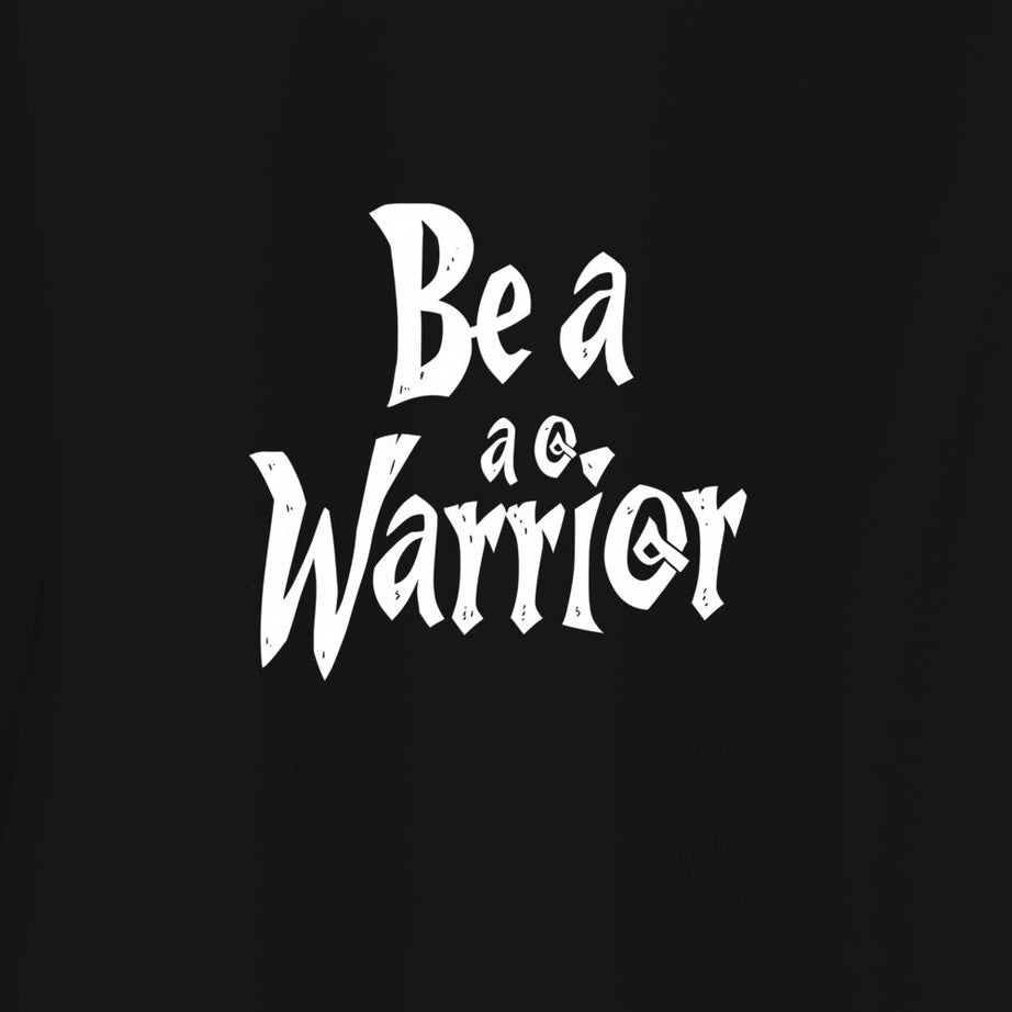 Black Half Sleeves Be A Warrior Printed Oversized T-Shirt