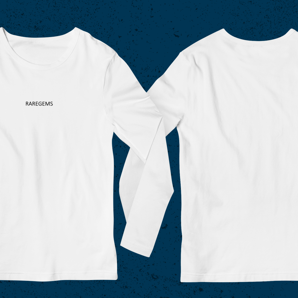 White Green Full Sleeves Basic T-Shirt