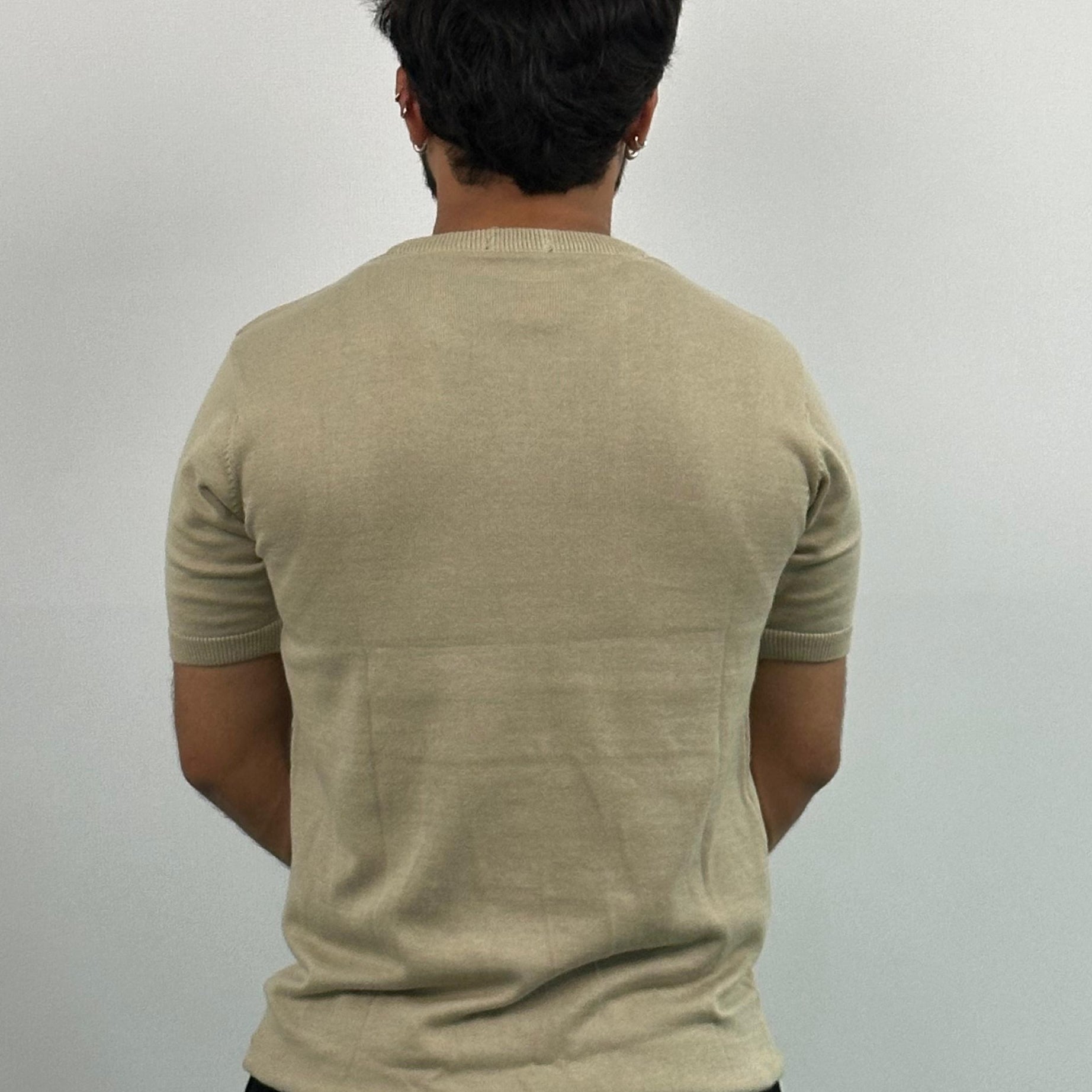 Old Money Beige Colour Knitted T-Shirt