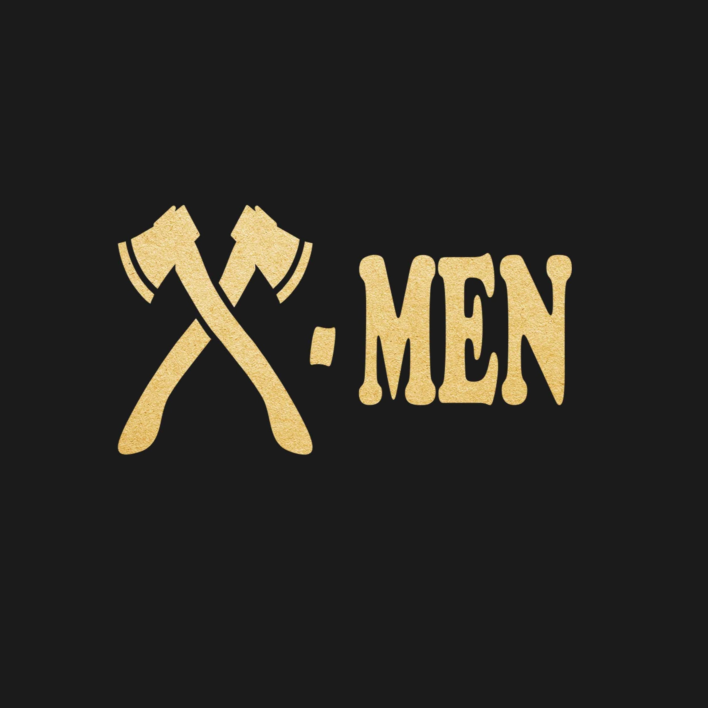 Black Round Neck Half Sleeve Golden Foil X-Men Printed Regular T-Shirt