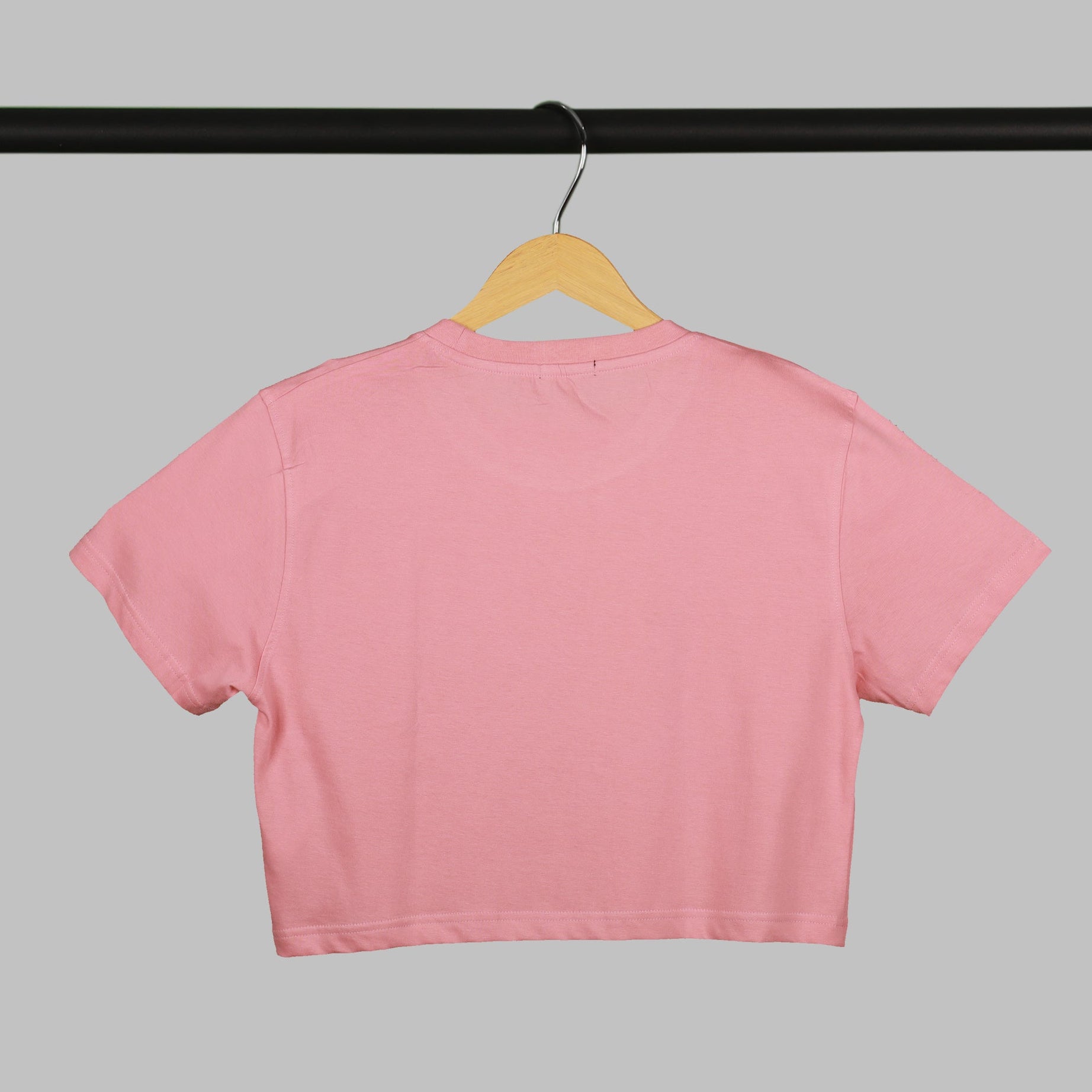 Peach Half Sleeve Floral Heels Printed Women's Regular Crop Top