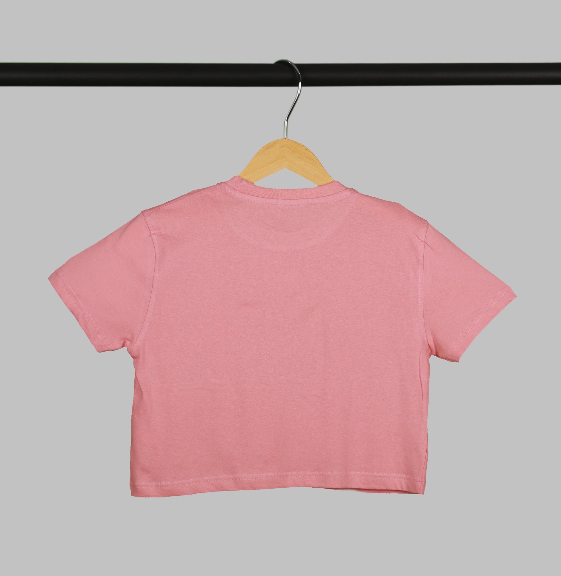 Peach Half Sleeve Floral Fantastic Printed Women's Regular Crop Top