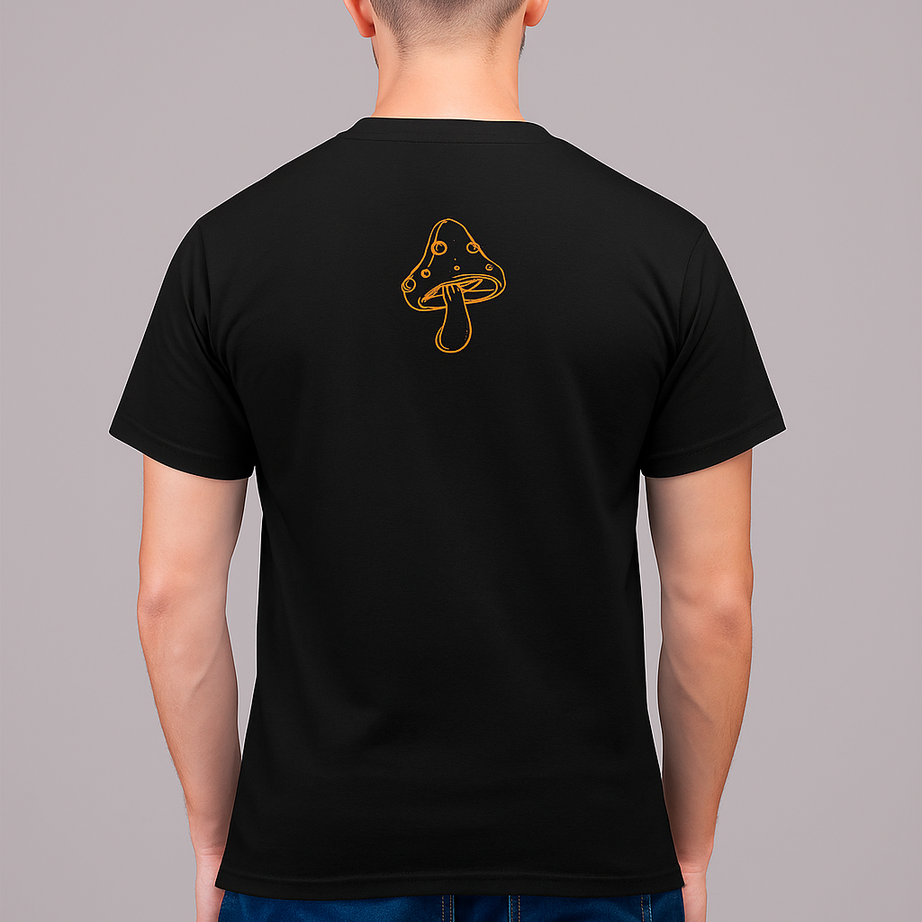 Black Half Sleeves Round Neck Spooky Season Printed Regular T-Shirt