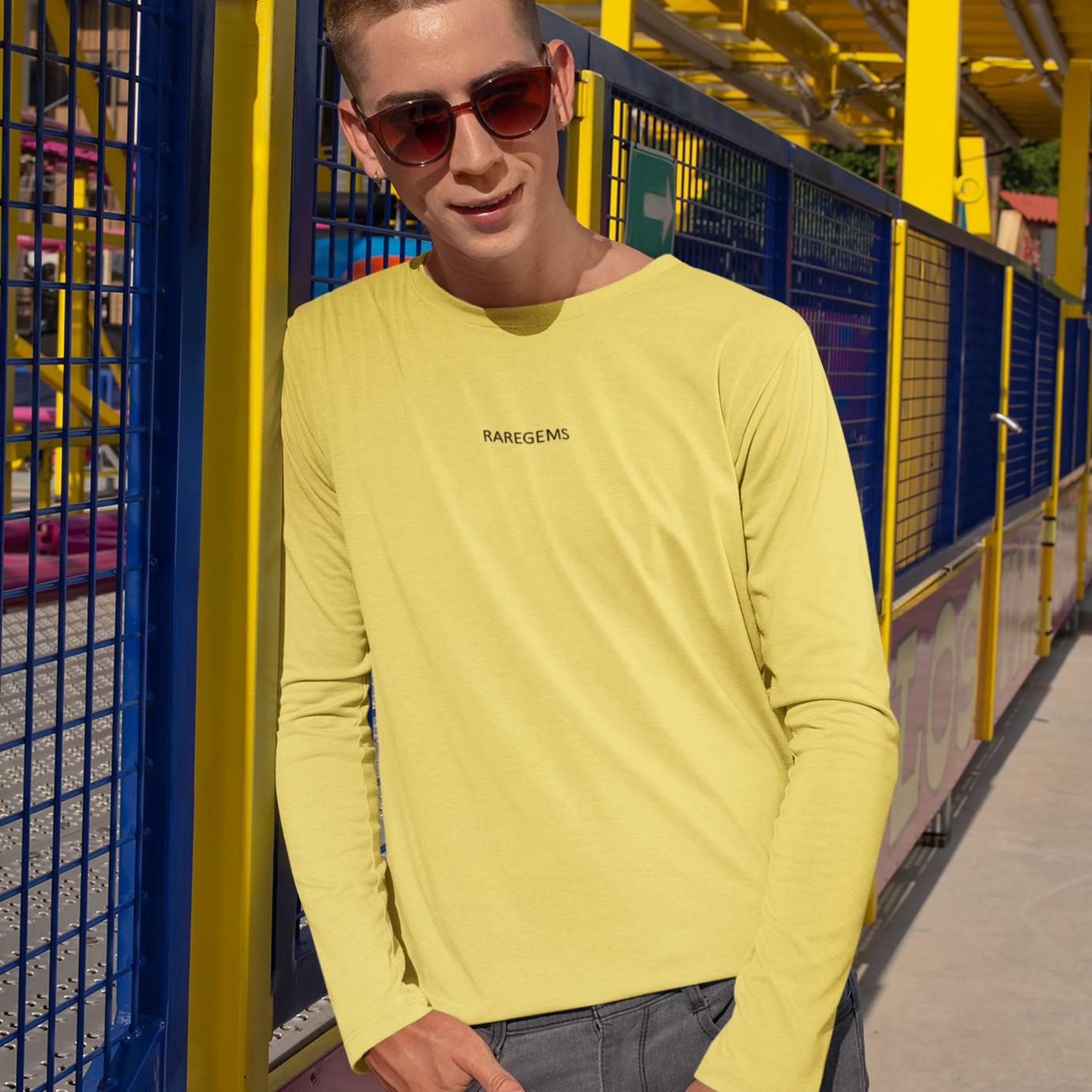 Yellow Green Full Sleeves Basic T-Shirt