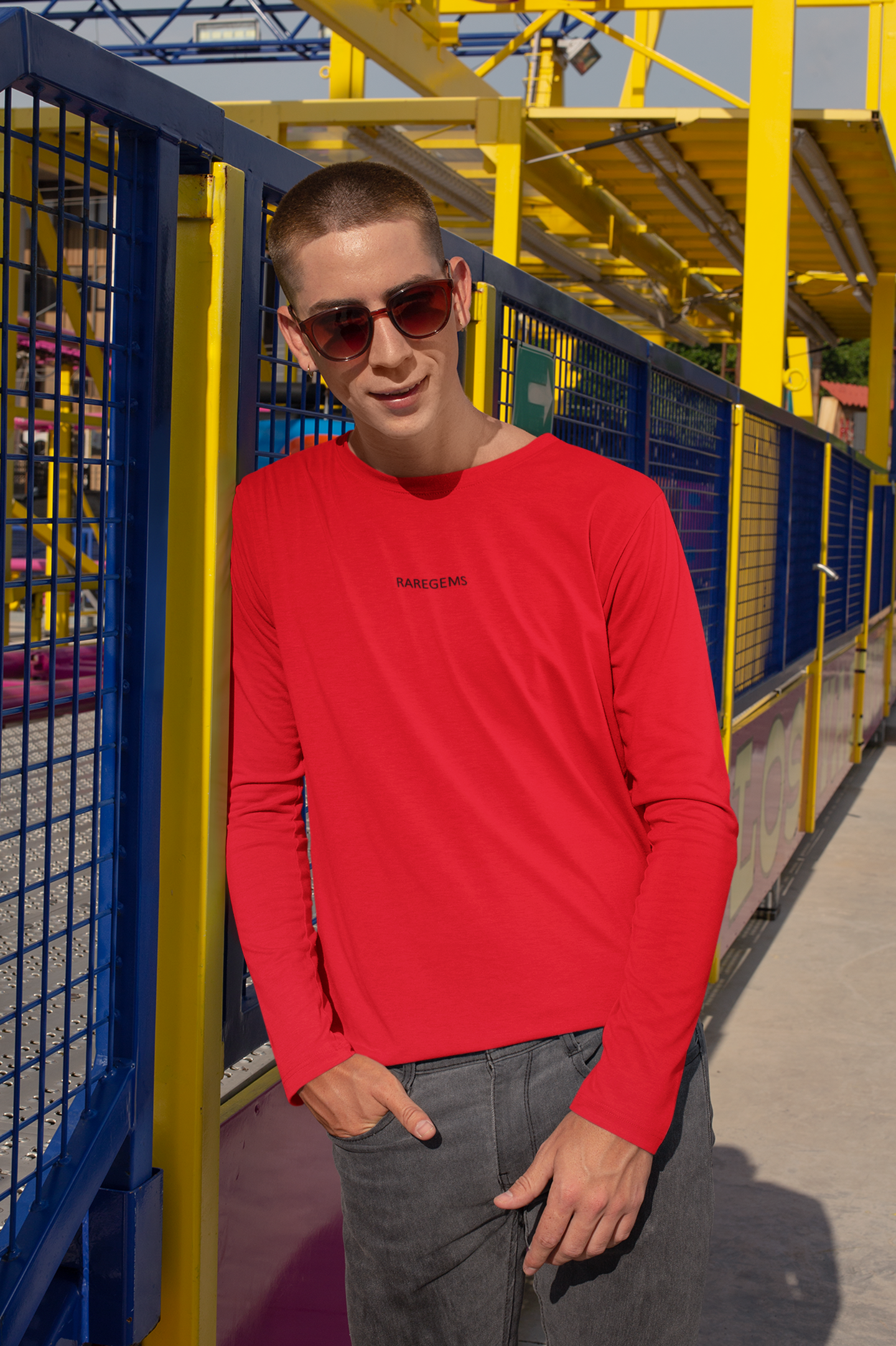 Red Full Sleeves Basic T-Shirt