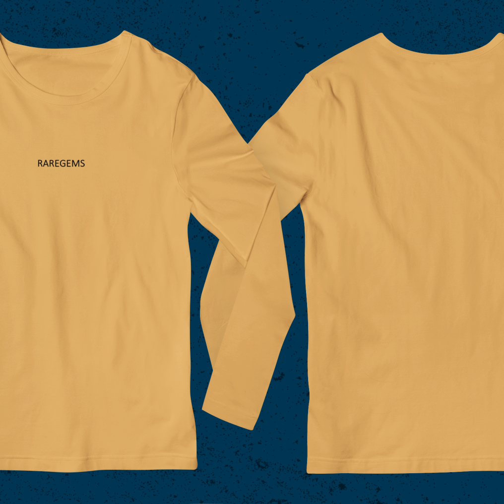 Beige Full Sleeves Basic T-Shirt